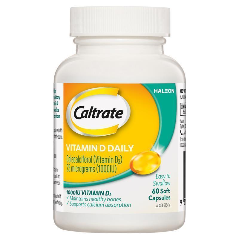 Load image into Gallery viewer, Caltrate Vitamin D 1000iu 60 Capsules

