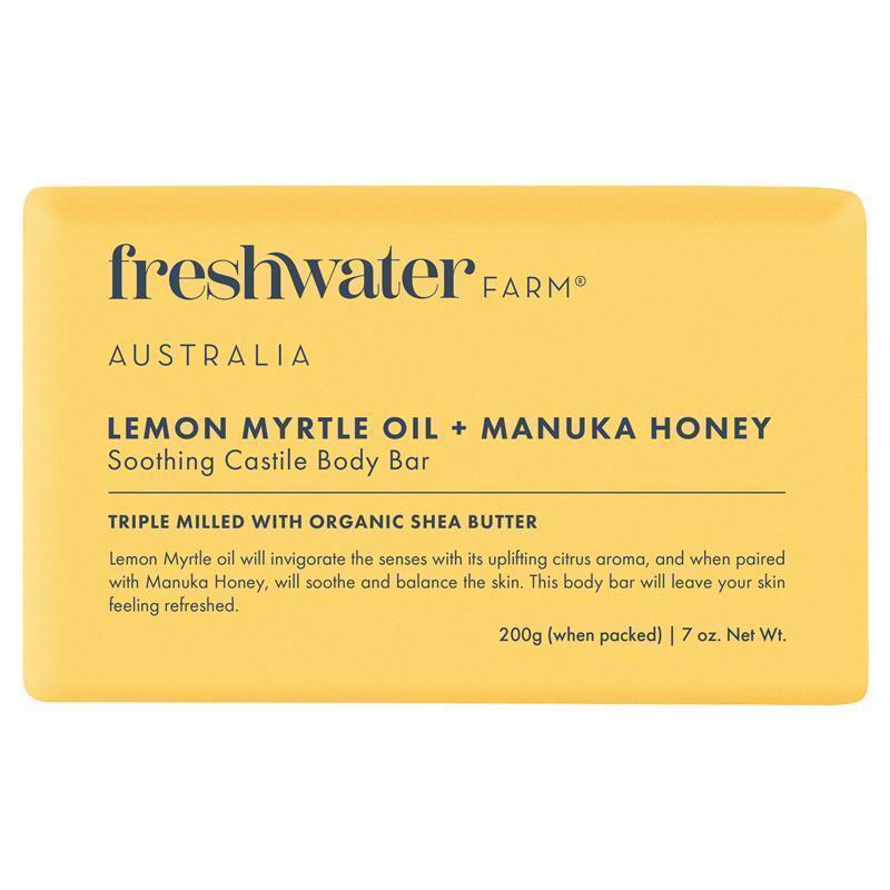 Load image into Gallery viewer, Freshwater Farm Lemon Myrtle Oil + Manuka Honey Body Bar 200g
