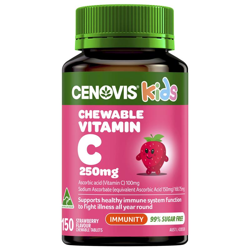 Load image into Gallery viewer, Cenovis Kids Chewable Vitamin C 250mg Strawberry 150 Tablets
