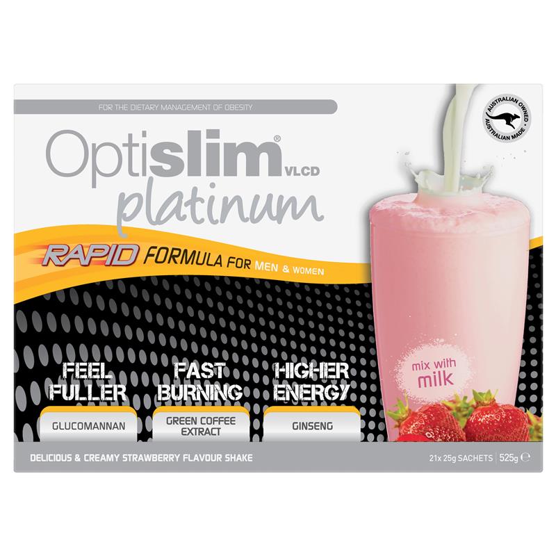 Load image into Gallery viewer, Optislim VLCD Platinum Strawberry Shake 21x25g Sachets
