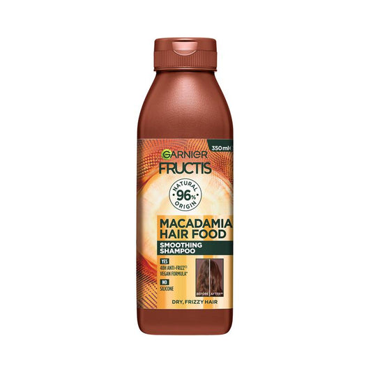 Garnier Fructis Hair Food Smoothing Macadamia Shampoo For Unruly Hair 350ml