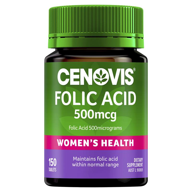 Load image into Gallery viewer, Cenovis Folic Acid 500mcg 150 Tablets
