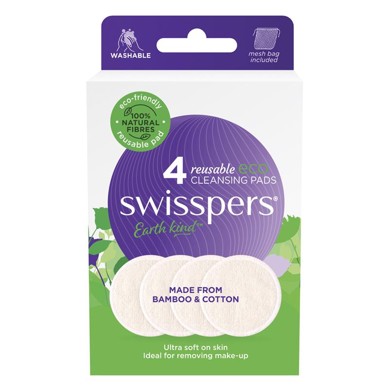 Load image into Gallery viewer, Swisspers Earth Kind Reusable Eco Cleansing Pads 4 Pack
