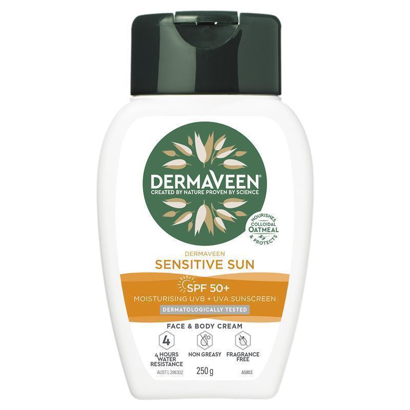 Load image into Gallery viewer, Dermaveen Sensitive Sun SPF 50+ Moisturising Face &amp; Body Cream 250g
