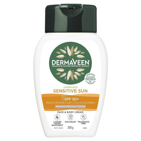 Dermaveen Sensitive Sun SPF 50+ Moisturising Face & Body Cream 250g