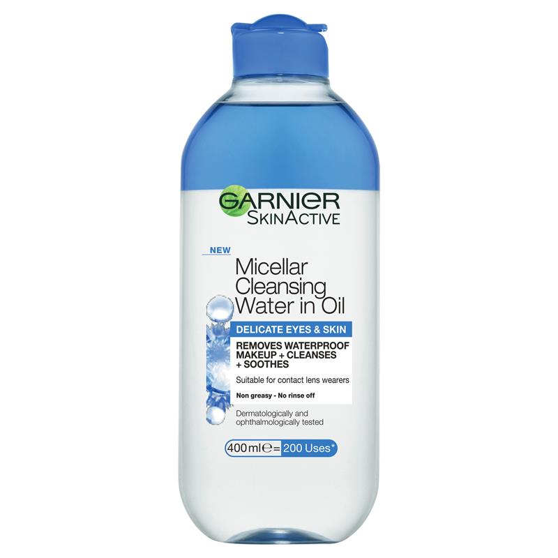 Load image into Gallery viewer, Garnier SkinActive Micellar Cleansing Water in Oil Delicate Eyes &amp; Skin 400ml
