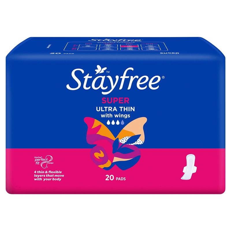 Load image into Gallery viewer, Stayfree Ultra Thin Super Sanitary Pads With Wings 20 Pack
