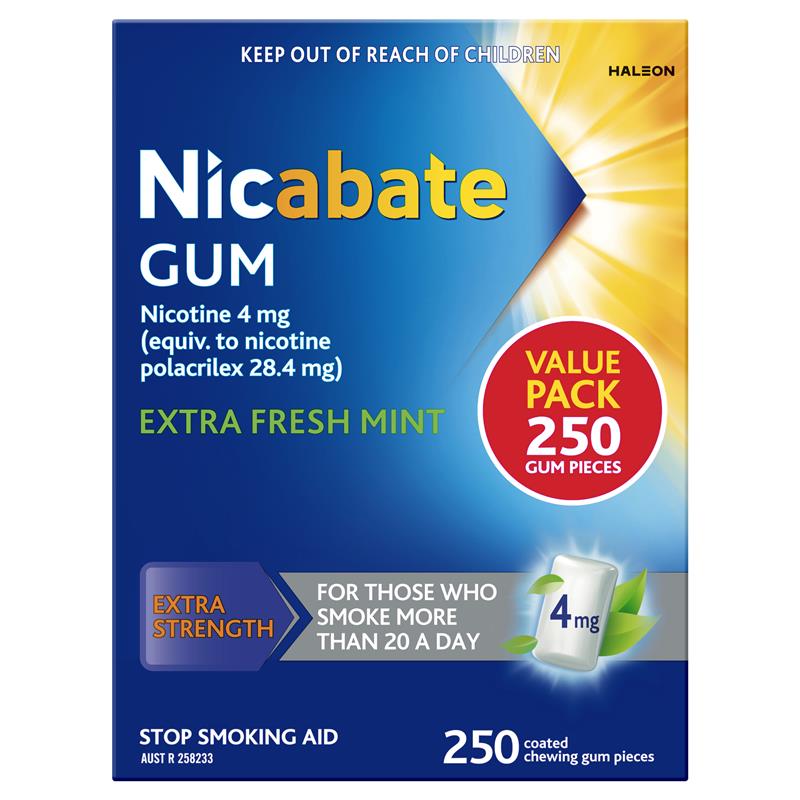 Load image into Gallery viewer, Nicabate Gum 4mg Extra Fresh 250 Pieces Exclusive Size
