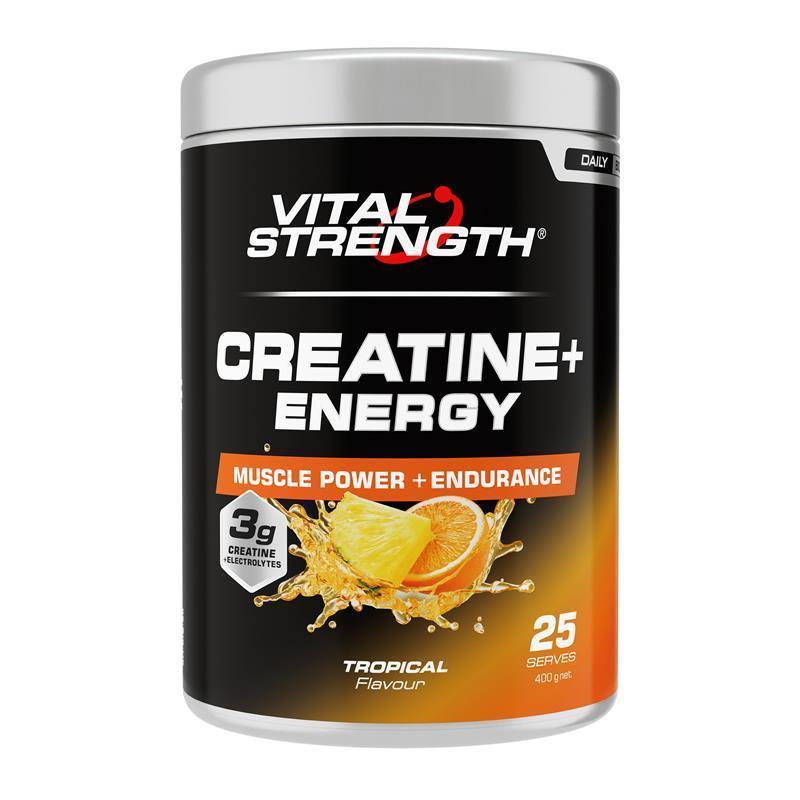Load image into Gallery viewer, VitalStrength Creatine + Energy Tropical 400g
