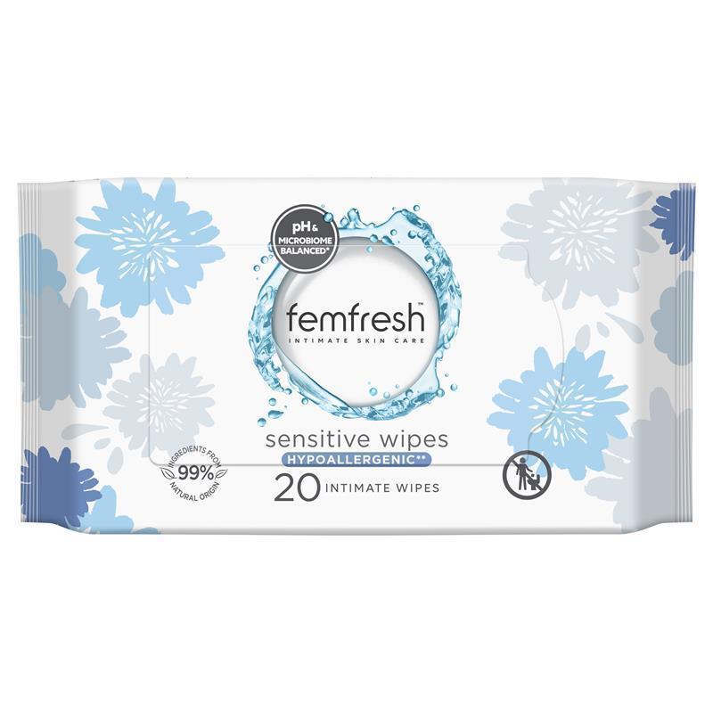 Load image into Gallery viewer, Femfresh Sensitive Wipes 20 Pack
