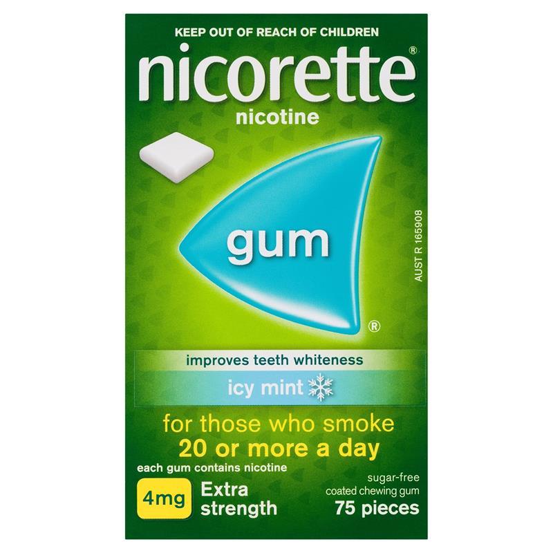 Load image into Gallery viewer, Nicorette Gum 4mg Icy Mint 75 Pieces
