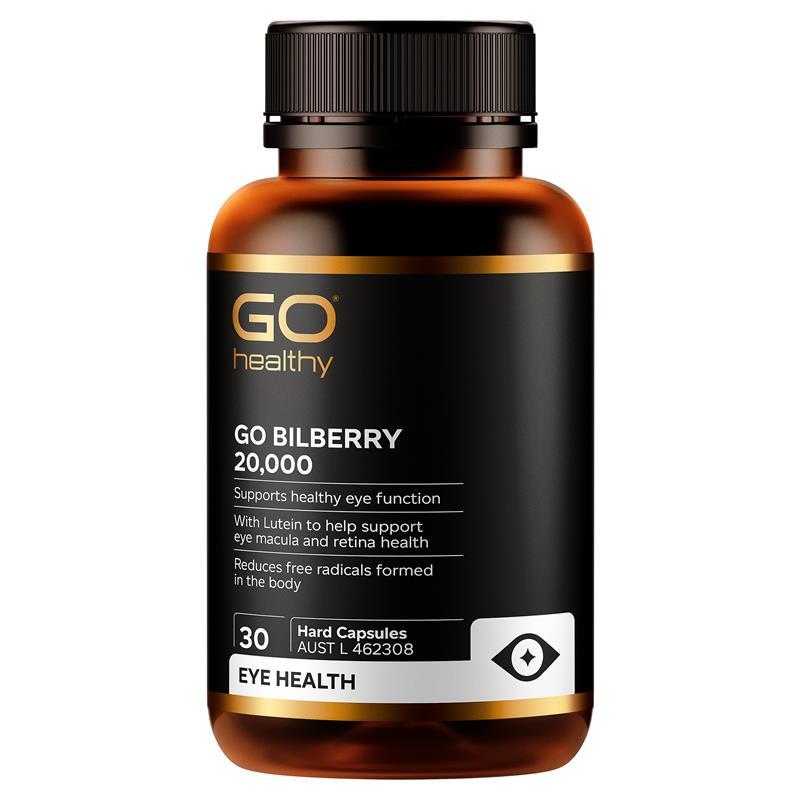 Load image into Gallery viewer, Go Healthy Bilberry 20000mg 30 Vege Capsules
