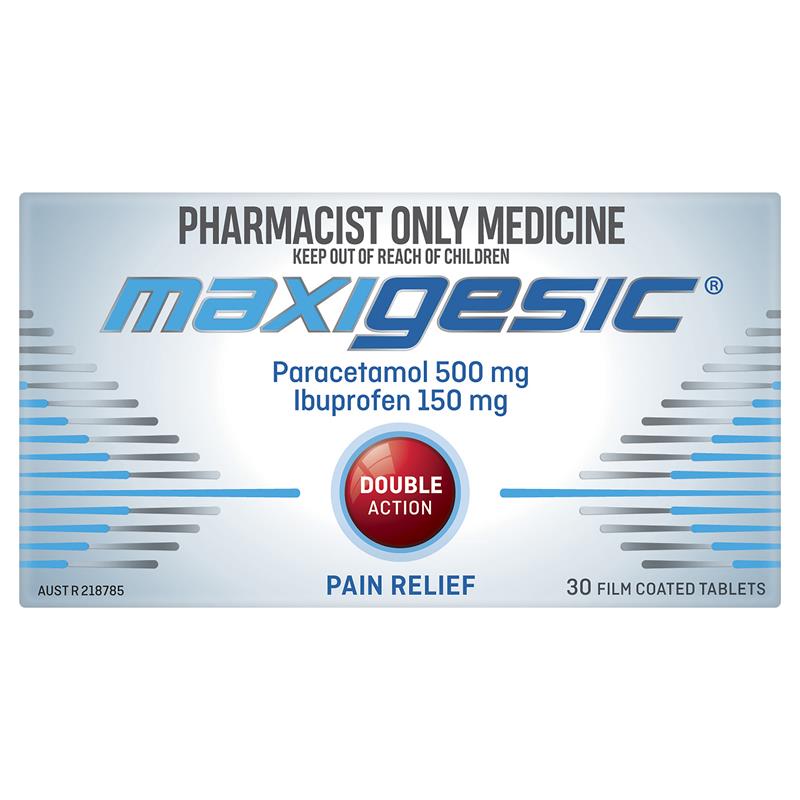 Load image into Gallery viewer, Maxigesic Double Action Combination Pain Relief 30 Tablets - Paracetamol + Ibuprofen (S3)
