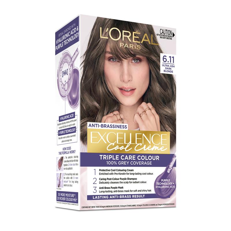 Load image into Gallery viewer, L'Oreal Paris Excellence Cool Creme Permanent Hair Colour 6.11 Ultra Ash Dark Blonde
