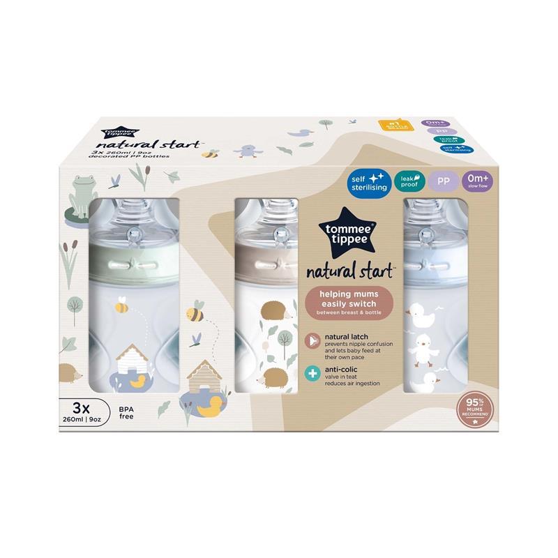 Load image into Gallery viewer, Tommee Tippee Natural Start 260ml PP Bottles Boy 3 Pack
