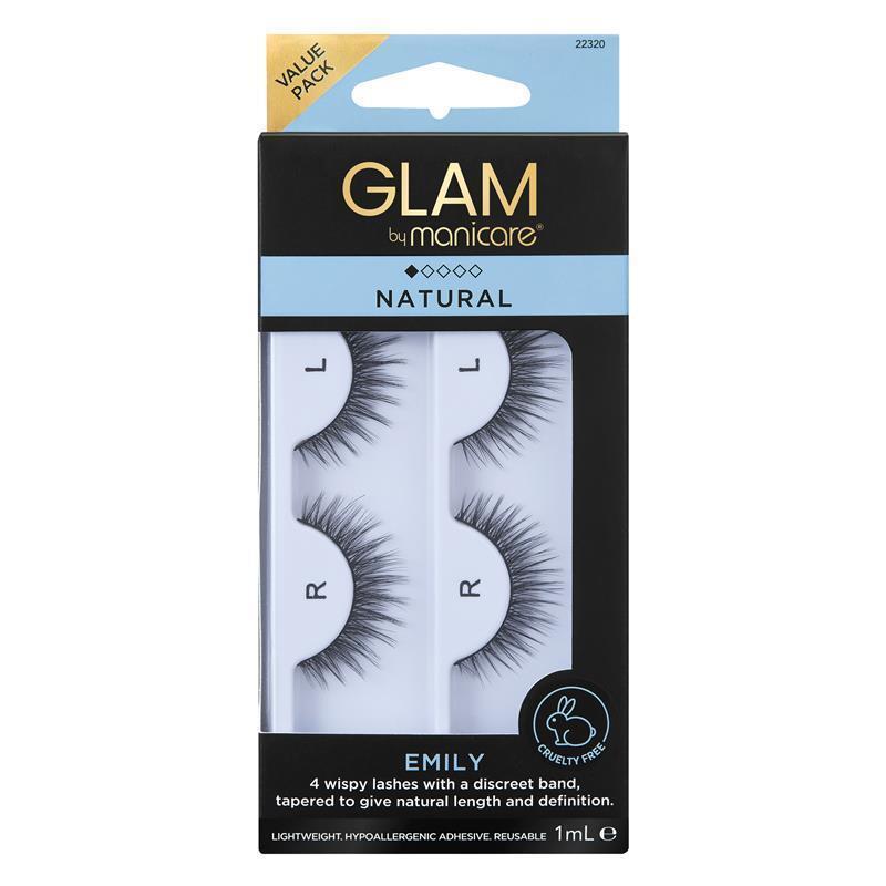 Load image into Gallery viewer, Glam By Manicare Emily Lashes 2 Pack Natural
