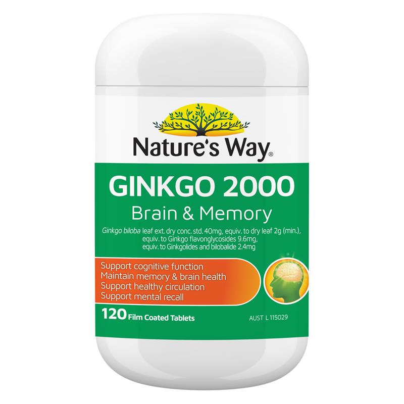 Load image into Gallery viewer, Nature's Way Ginkgo 2000 Brain &amp; Memory 120 Tablets
