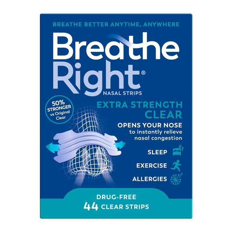 Load image into Gallery viewer, Breathe Right Nasal Strips Extra Strength Clear 44 Strips

