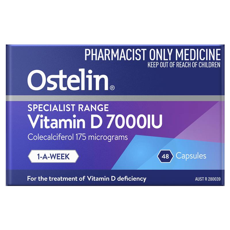 Load image into Gallery viewer, Ostelin Vitamin D 7000IU 1-A-Week 48 Capsules (S3)
