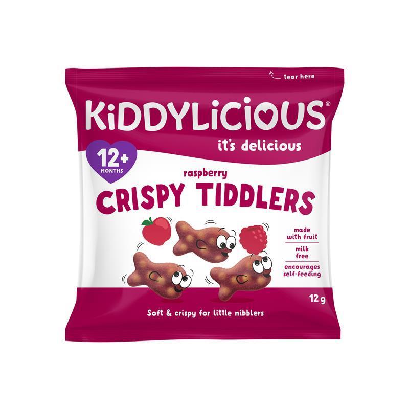 Load image into Gallery viewer, Kiddylicious Crispy Tiddlers Raspberry 12g
