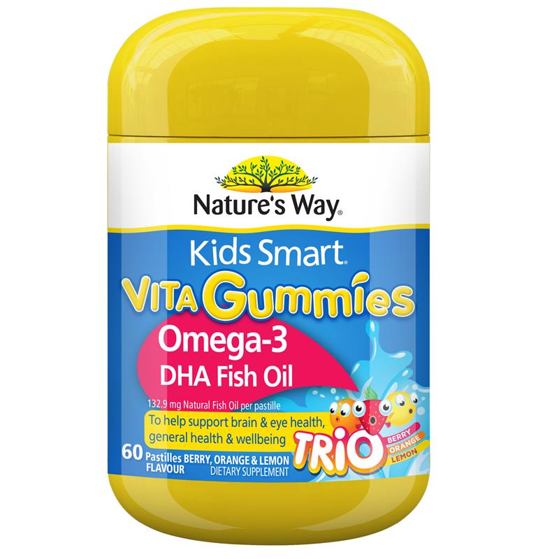 Load image into Gallery viewer, Nature's Way Kids Smart Vita Gummies Omega Fish Oil 60 Pastilles Improved Formula
