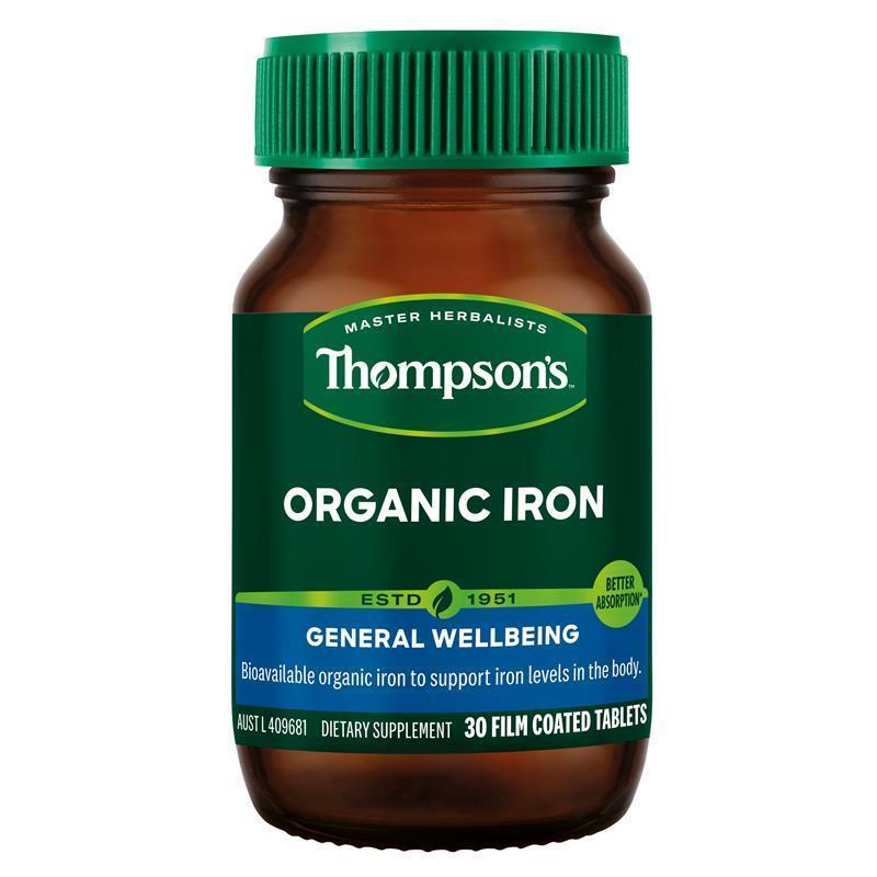 Load image into Gallery viewer, Thompson's Organic Iron 24mg 30 Tablets
