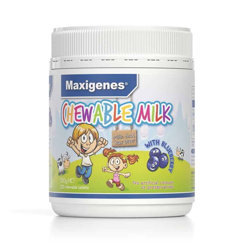 Load image into Gallery viewer, Maxigenes Chewable Milk With Blueberry 150 Tablets

