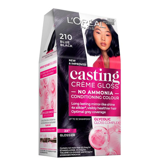 L'Oreal Paris Casting Creme Gloss Semi-Permanent Hair Colour - 210 Blue Black (Ammonia Free)