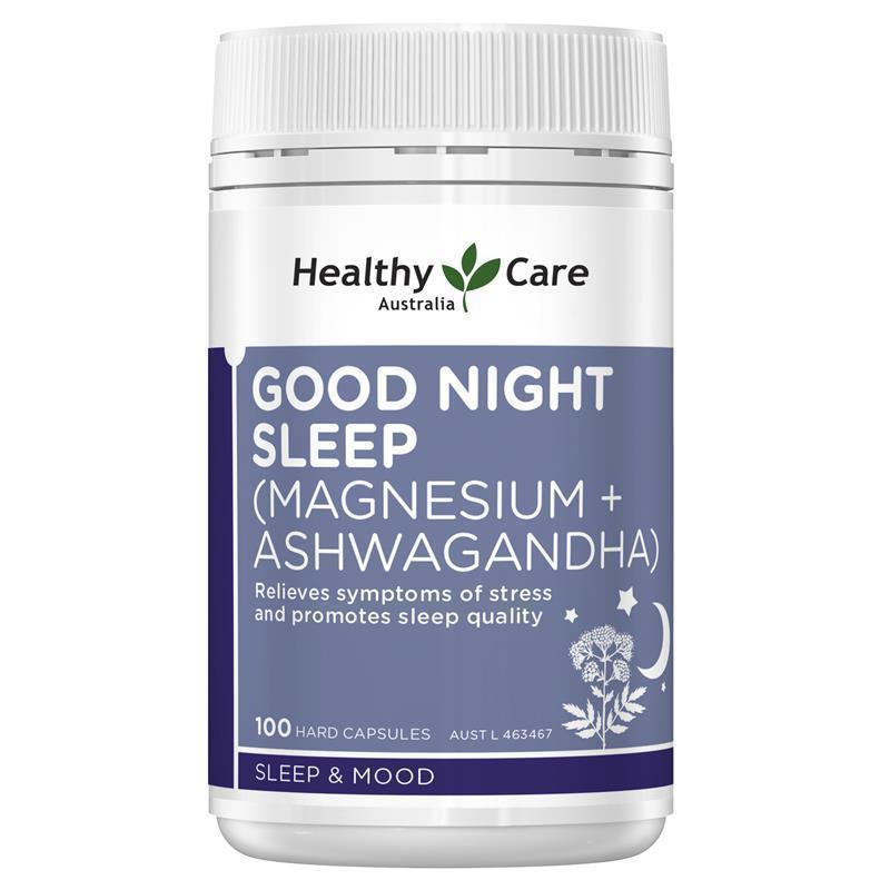 Load image into Gallery viewer, Healthy Care Good Night Sleep with Magnesium + Ashwagandha 100 Capsules

