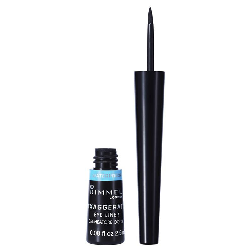 Load image into Gallery viewer, Rimmel Exaggerate Waterproof Eye Liquid Liner 100% Black
