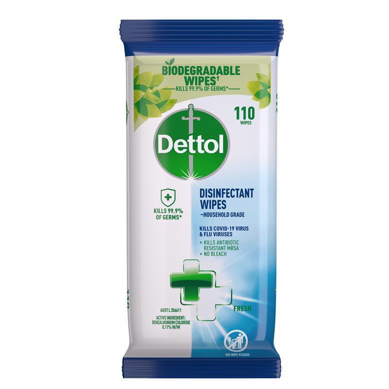 Load image into Gallery viewer, Dettol Antibacterial Disinfectant Surface Biodegradable Cleaning Wipes 110 Pack
