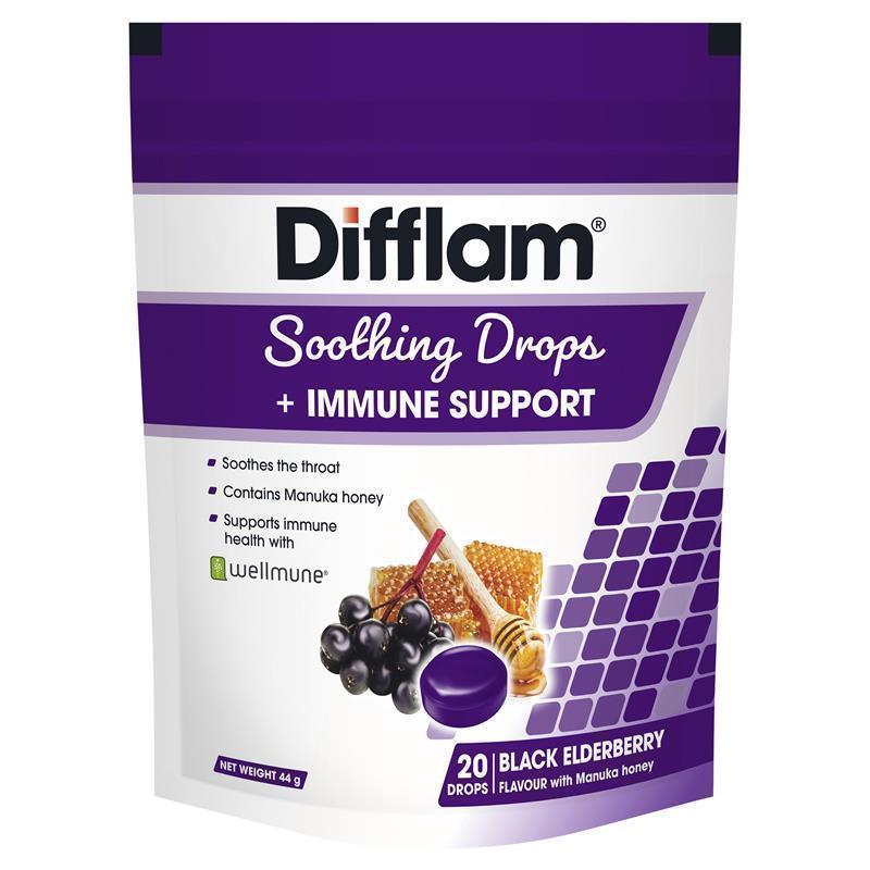 Load image into Gallery viewer, Difflam Soothing Drops + Immune Support Black Elderberry 20 Drops
