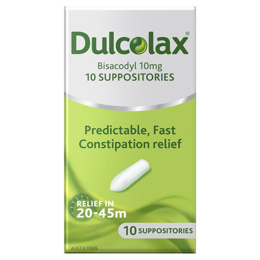 Dulcolax Laxatives Suppositories for Constipation Relief 10 Pack