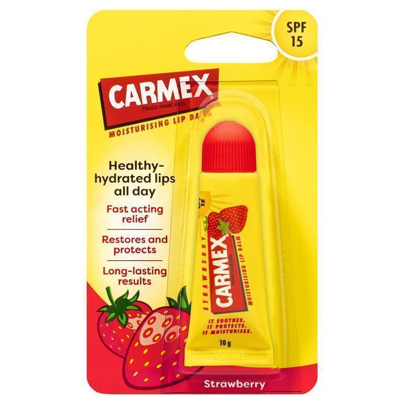Load image into Gallery viewer, Carmex Lip Balm Strawberry Squeeze Tube 10g
