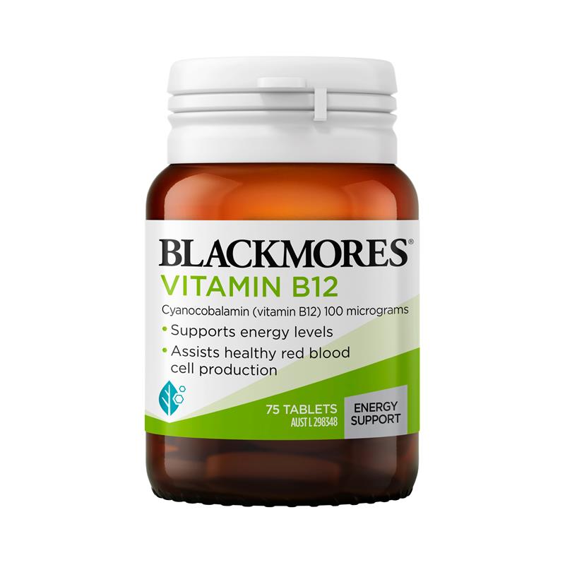 Load image into Gallery viewer, Blackmores B12 100MCG 75 Tablets
