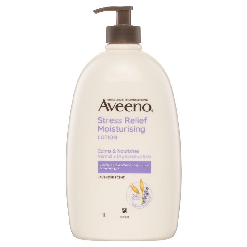 Load image into Gallery viewer, Aveeno Stress Relief Moisturising Lavender Scent Body Lotion 1L
