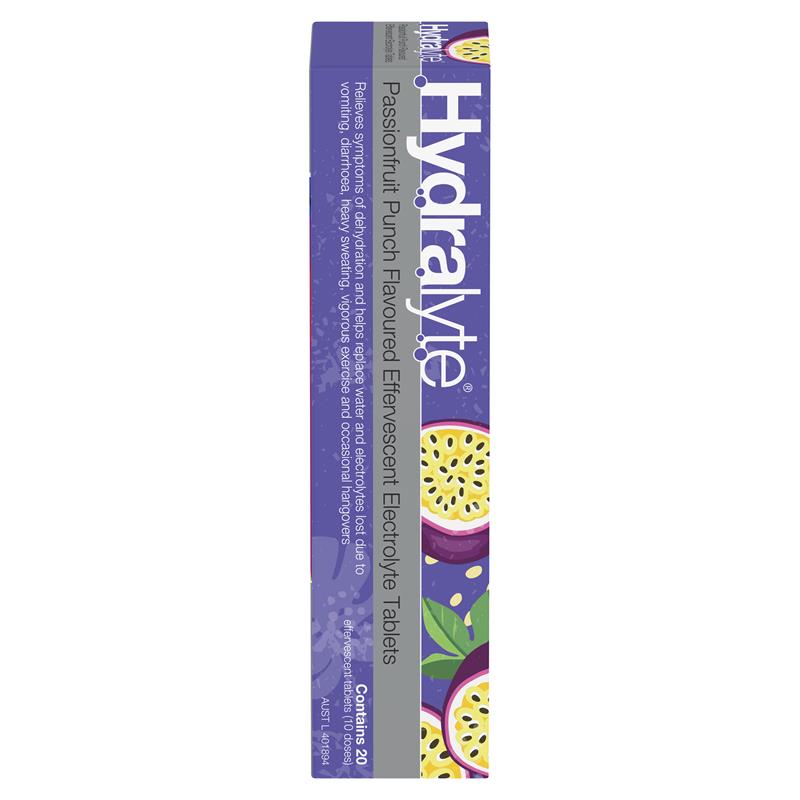 Load image into Gallery viewer, Hydralyte Electrolyte Effervescent Passionfruit Punch 20 Tablets
