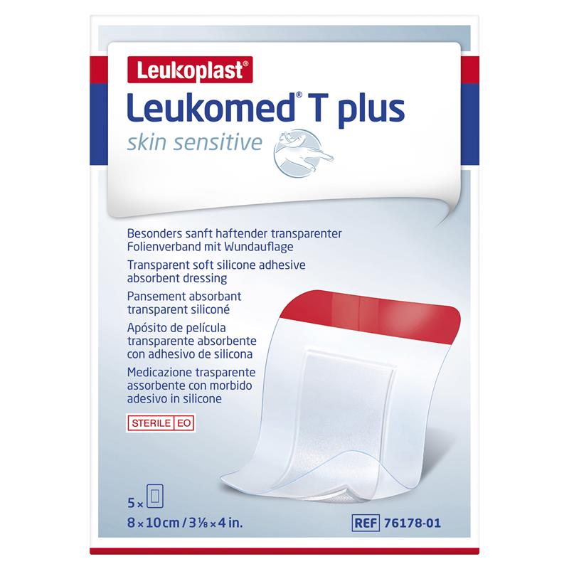 Load image into Gallery viewer, Leukomed T Plus Skin Sensitive Transparent 8cm x 10cm 5 Pack
