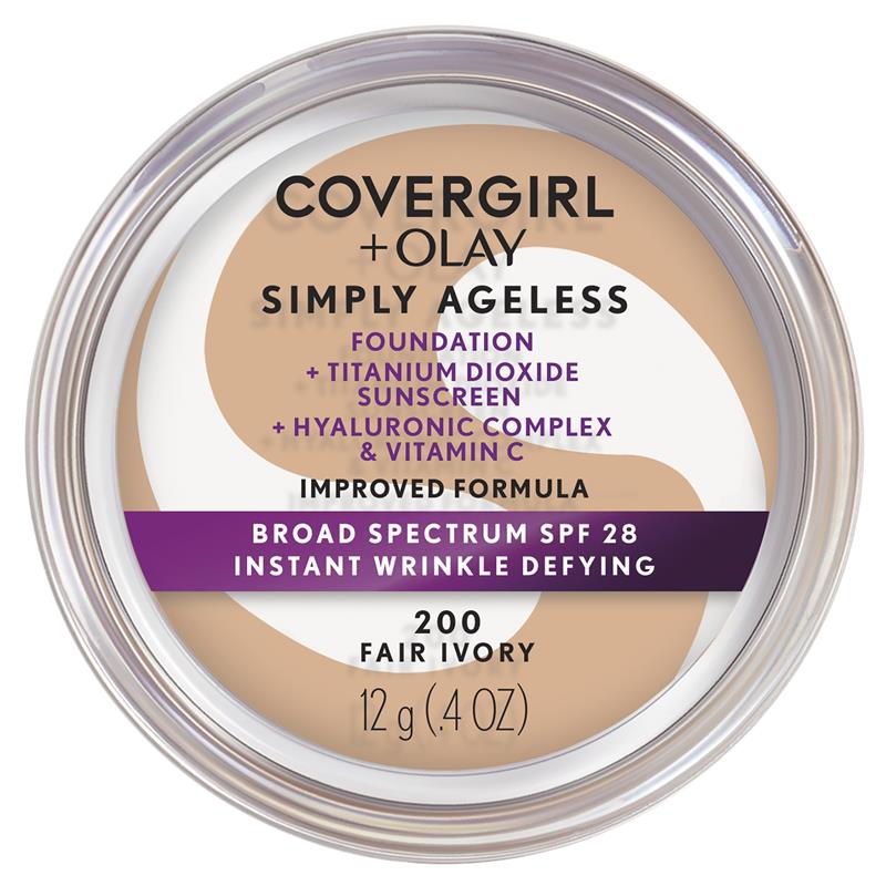 Load image into Gallery viewer, Covergirl Simply Ageless Instant Wrinkle Defying Foundation 200 Fair Ivory 12g
