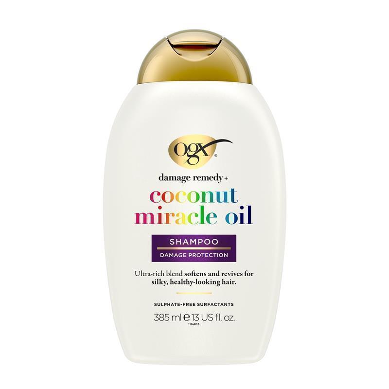 Load image into Gallery viewer, Ogx Extra Strength Damage Remedy + Hydrating &amp; Repairing Coconut Miracle Oil Shampoo For Damaged &amp; Dry Hair 385mL

