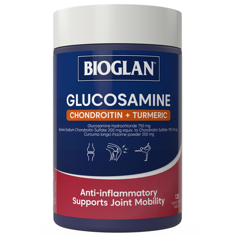 Load image into Gallery viewer, Bioglan Glucosamine + Chondroitin + Turmeric 120 Tablets
