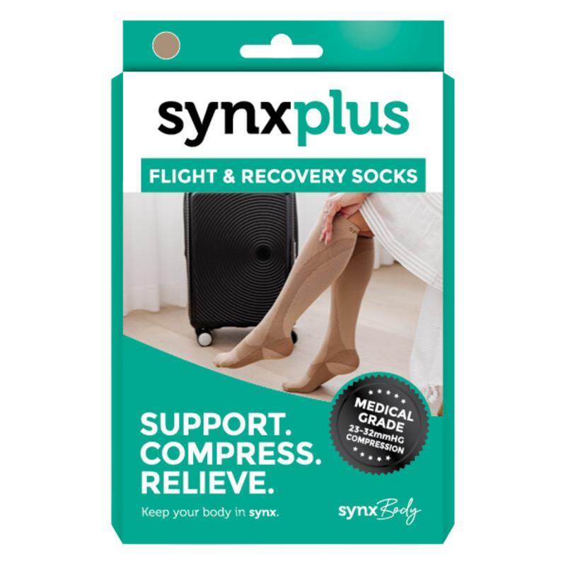Load image into Gallery viewer, Synxplus Flight &amp; Recovery Socks Beige Medium
