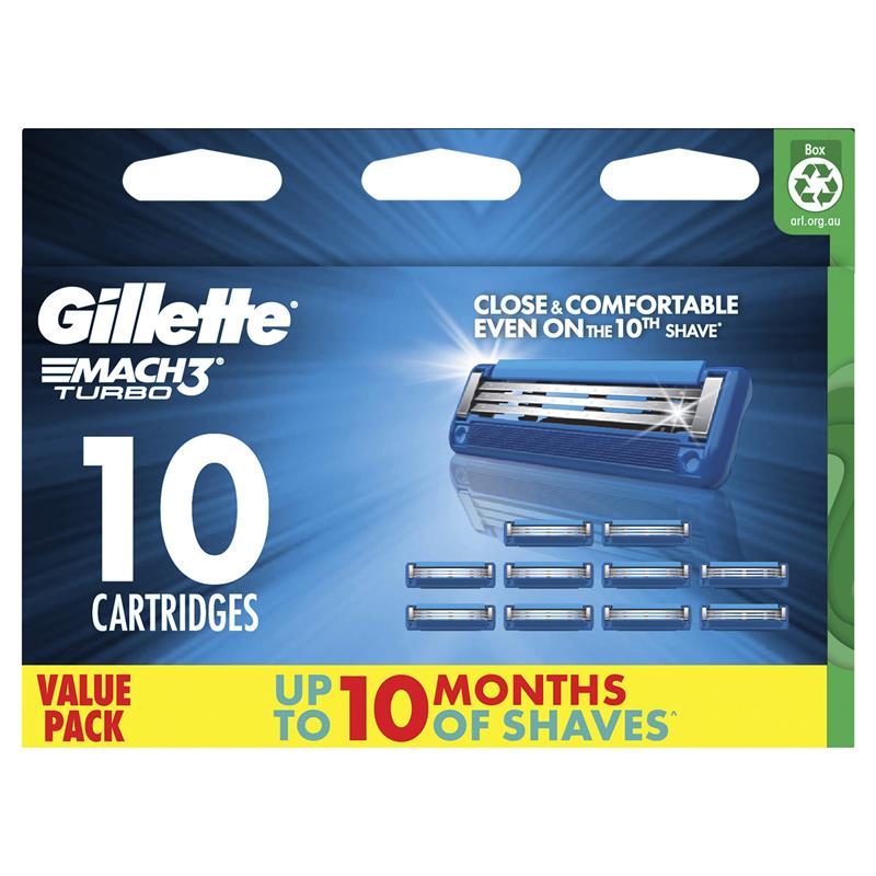 Load image into Gallery viewer, Gillette Mach 3 Turbo 3D Cartridges Value 10 Pack
