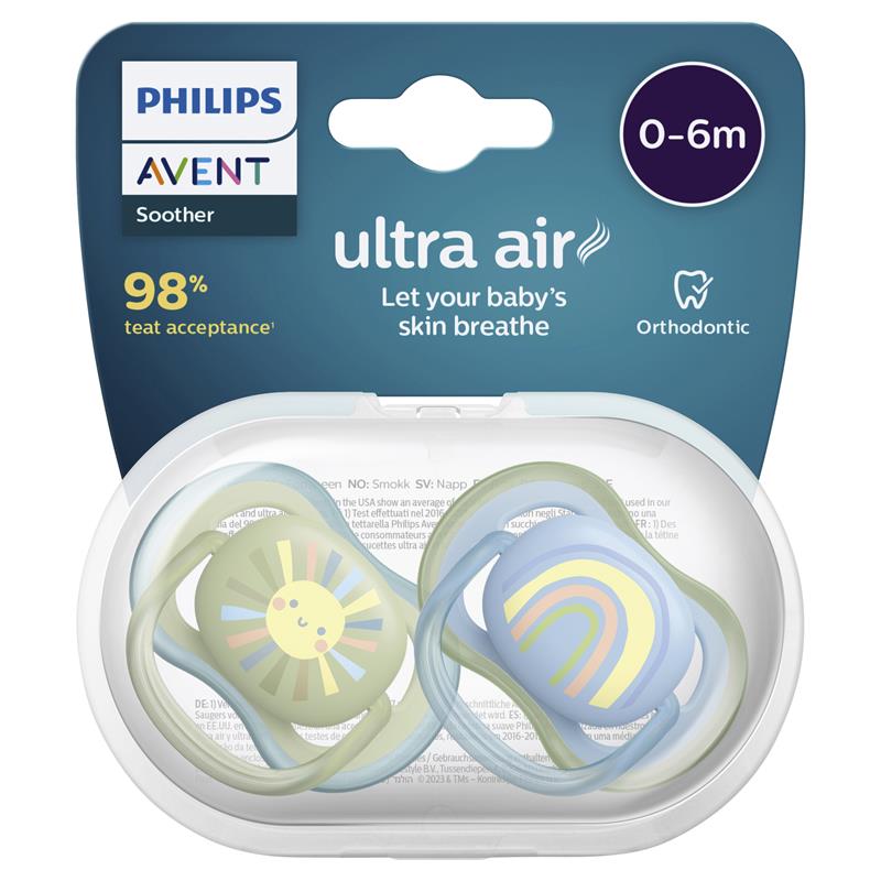 Load image into Gallery viewer, Avent Ultra Air Soother 0-6 Months Deco Mixed 2 Pack
