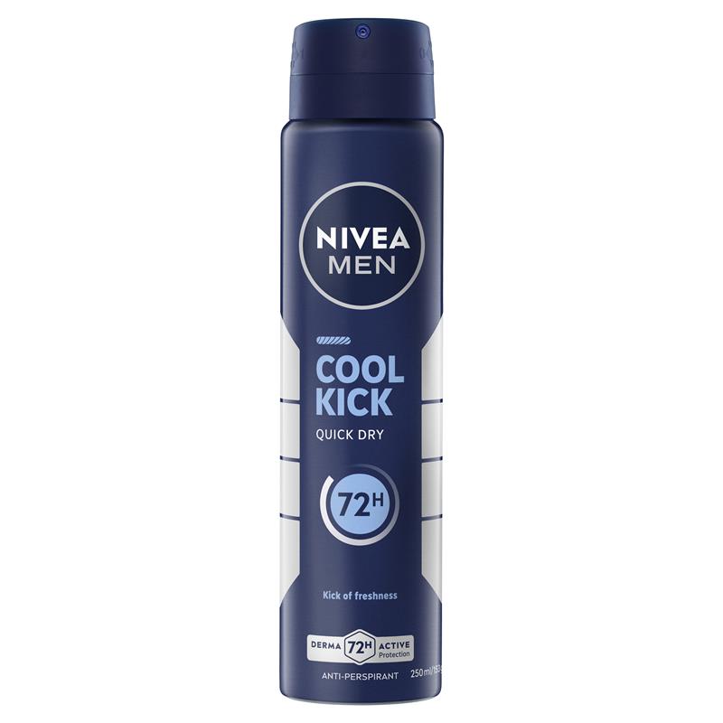 Load image into Gallery viewer, NIVEA MEN Cool Kick Aerosol Deodorant 72H Protection 250ml
