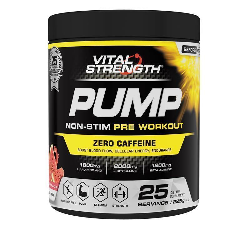 Load image into Gallery viewer, Vital Strength Pump Pre Workout Non-Stimulant Watermelon 225g
