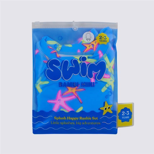 Bambi Mini Co. x SWIM - Kids Splash Happy Rashie and Pant set  -  Periwinkle Starfish Print - 2 - 3 Years