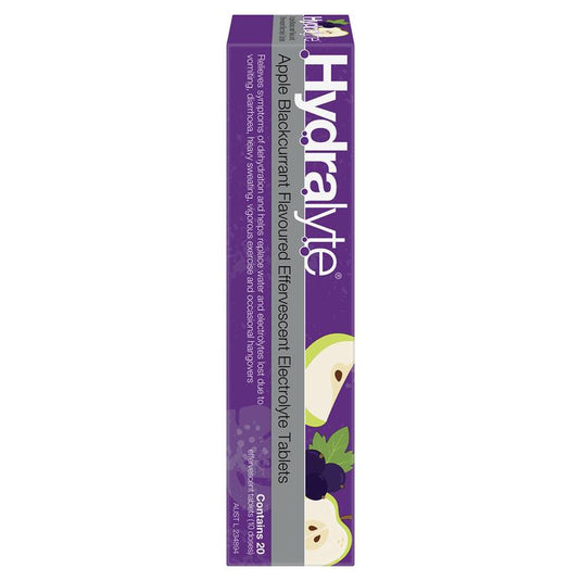 Hydralyte Electrolyte Effervescent Apple Blackcurrant 20 Tablets