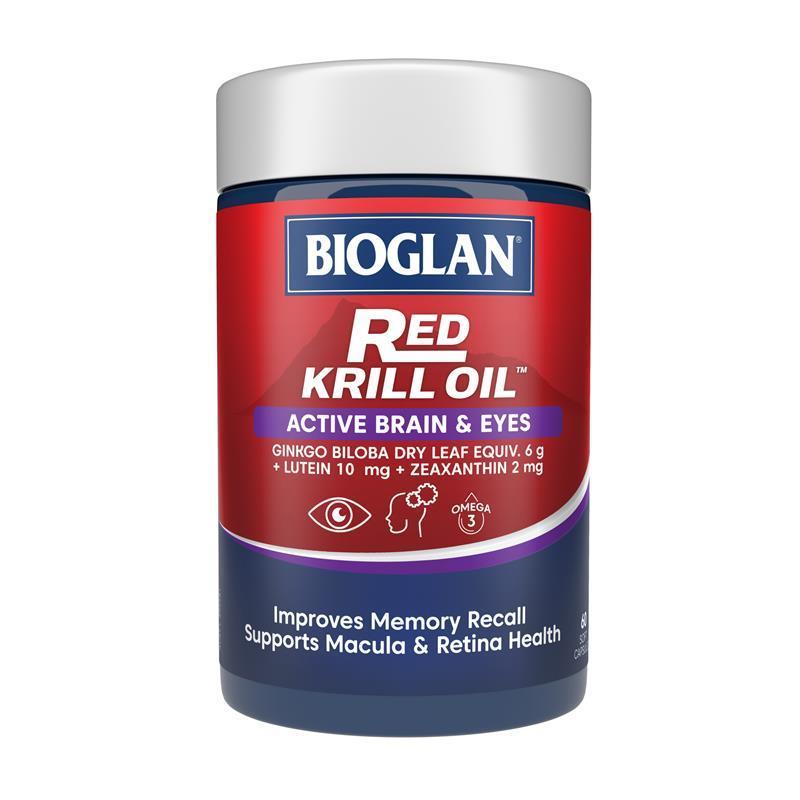 Load image into Gallery viewer, Bioglan Red Krill Oil Active Brain &amp; Eyes 60 Capsules
