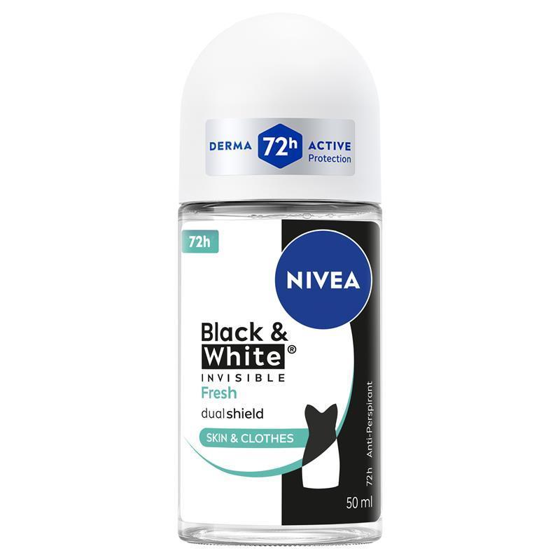 Load image into Gallery viewer, NIVEA Black &amp; White Fresh Roll On Deodorant 72H Protection 50ml
